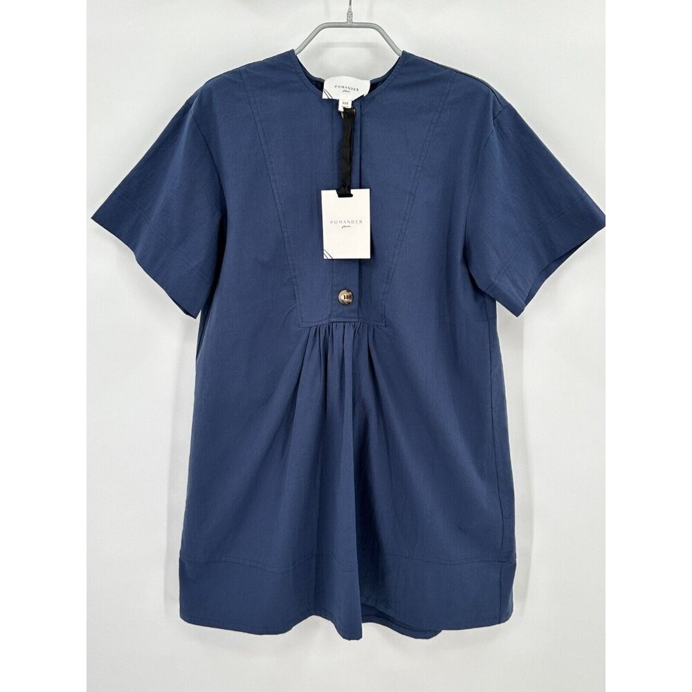 Pomander Place by Tuckernuck Indigo Blue Lea Dress sz XXS 2XS NWT Boxy Shift
